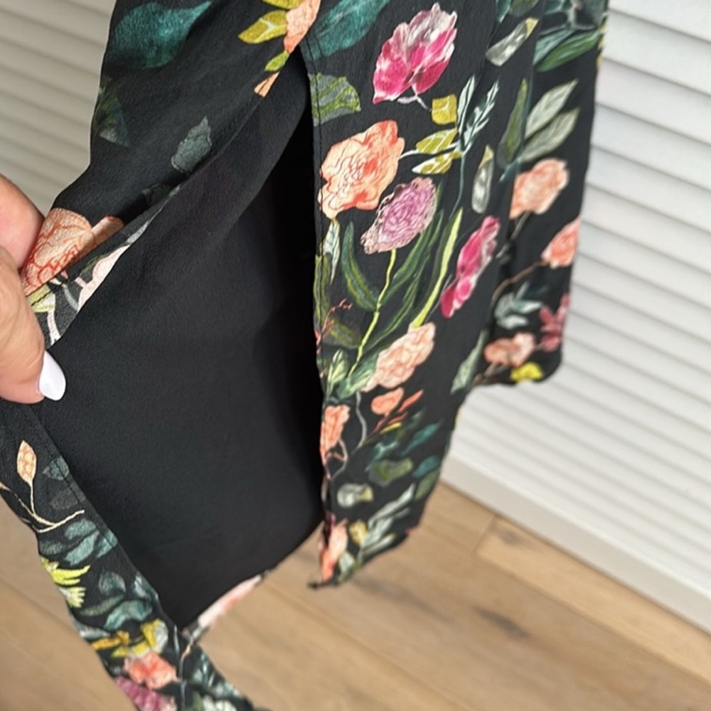 Theory Silk Combo Floral Dress Size Medium - Picture 9 of 12